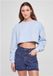 Urban Classics Cropped Flower Embroidery Terry Crewneck sweater/trui - 5XL - Blauw
