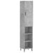 vidaXL Hoge kast, betonkleur, 34,5 x 34 x 180 cm, houtvezelplaat