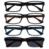 Leesbril Zwart Bruin Blauw Lezers Met Bruin Zon Lezer Waarde 4 Stuks Mannen Vrouwen RRRS92-1232 +3,50