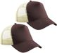 Beechfield Truckers baseballcap - 2x - bruin/creme - pet - volwassenen - verstelbaar