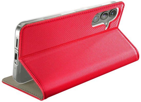 Jaym, Hoesje geschikt voor Samsung Galaxy S23 - Magnetisch Folio met Standaard, Rood