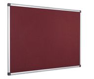 Bi-Office Maya Viltplaat met aluminium frame, prikbord met glad vilten oppervlak, bordeaux, 90 x 60 cm