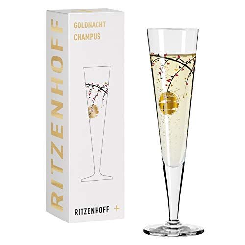 Ritzenhoff Champagnerglas Goldnacht Champagner 014, Rachel Hoshino, Kristallglas, 205 ml, 1071014