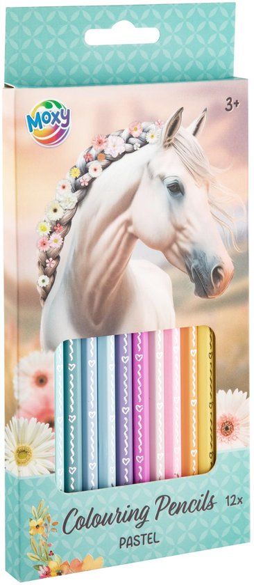 Merkloos Horse Collection Kleurpotloden Pastel 12 Stuks