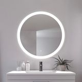 Loevschall Vega Ronde spiegel met verlichting, led-spiegel met touch-schakelaar, Ø600, badkamerspiegel met ledverlichting, verstelbare badkamerspiegel met verlichting, wandspiegel met verlichting