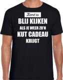 Bellatio Decorations Shoppartners Bv Zwart fout Kerstshirt / t-shirt - Kerst is blij kijken / kut cadeau - heren - Kerstkleding / Christmas outfit XXL