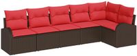 vidaXL Tuinbank Set Bruin Polyrattan