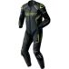 RST Combinaison de moto S1 D3O pour homme – Construction en cuir de qualité supérieure (noir/gris/jaune fluo, taille 2XL)