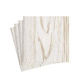 Caspari 10420CG Faux Bois berken papier linnen Cocktail servetten, pak van 15