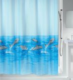 Spirella Douchegordijn Polyester – Anti-Schimmel Douchegordijn met Flipper Design – Vrolijk Douchegordijnen voor de Badkamer