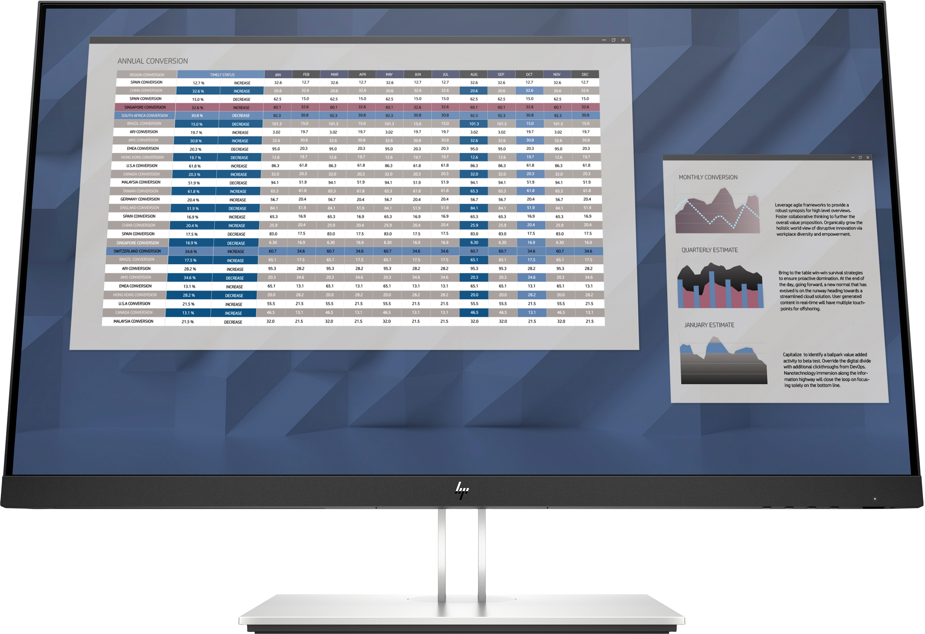 HP E-Series E27 G4 - 27 inch Full HD Monitor - IPS - USB-hub