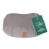 #DoYourYoga - Yoga kussen - »Ganesh« - halve maan meditatiekussen met bio-organische Spelt vulling - 45x30x14 cm - muis grijs