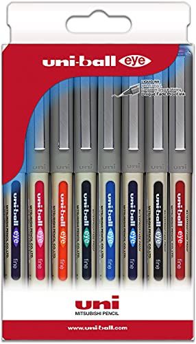 uni-ball Etui met 8 vloeibare inkt UB-157 verschillende kleuren