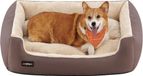 Merkloos / Sans marque Wan GmbH Omkeerbaar kussen - hondenbed hondenmand 85 x 65 x 21 cm bruin Hondenmand