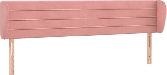 vidaXL Hoofdbord met randen 203x23x78/88 cm fluweel roze