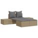 VidaXL Lit double avec coussins, beige, polyrotin