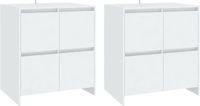 vidaXL Dressoirs - 2 stuks - 70x41x75 cm - Wit