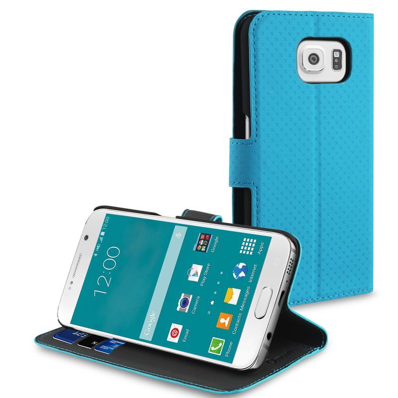 Muvit Wallet Stand Case Samsung Galaxy S6 - Blauw