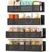 SONGMICS Magnetisch kruidenrek zonder boren, set van 4 | Kruidenorganizer, 2 grote en 2 kleine planken, voor keuken, koelkast, magnetron, noir, BEQUE Collectie KCS061B01