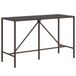 vidaXL Bartafel met glazen blad 180x70x110 cm poly rattan bruin