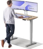 Desktronic HomePro Zit-sta Bureau Elektrisch In Hoogte Verstelbaar, 120x60 cm Bamboo/Grijs