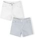 Minoti 2-pack korte broek meisjes twill wit lichtblauw - katoen