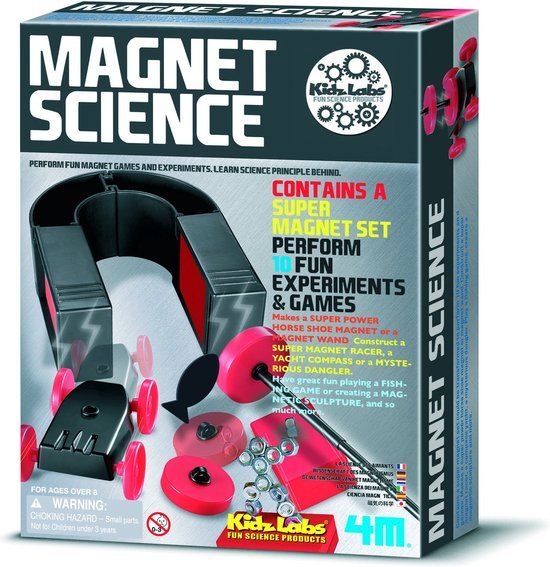 4M Wetenschap En Spel - Spelen Met Magneten - 10 Experimenten - KidzLabs - 8 Jaar