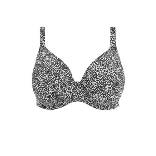 Elomi Pebble Cove - Voorgevormde beugel bikinitop - Zwart/Wit - Plus Size