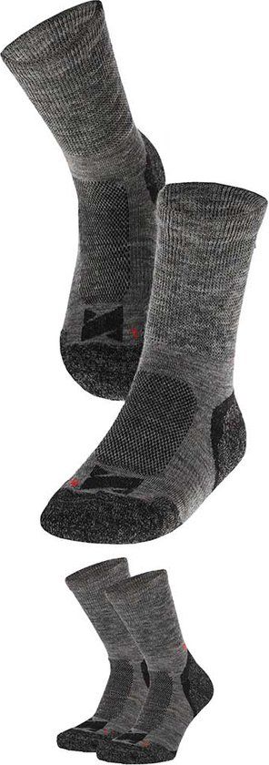 Morethansocks - Hiking Sokken - Merino Wol - 2-Paar - Antraciet - Maat 35-38