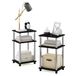 Furinno Just 3-Tier Turn-N-Tube bijzettafel, 2-pack, Americano, roestvrijstalen buizen
