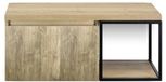 BES LED Frozen 3D Badmeubelset 100 cm - Greeplijst in Kleur - Zwart Frame - Wastafelbovenblad French Oak
