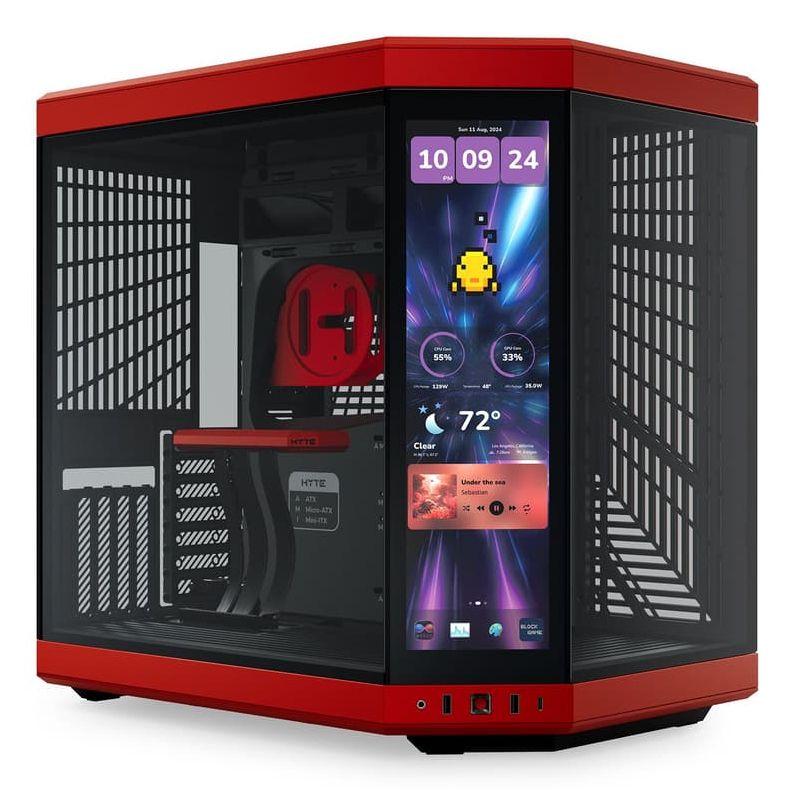 HYTE Y70 Touch Infinite Midi Tower Zwart, Kersenkleur PC Case