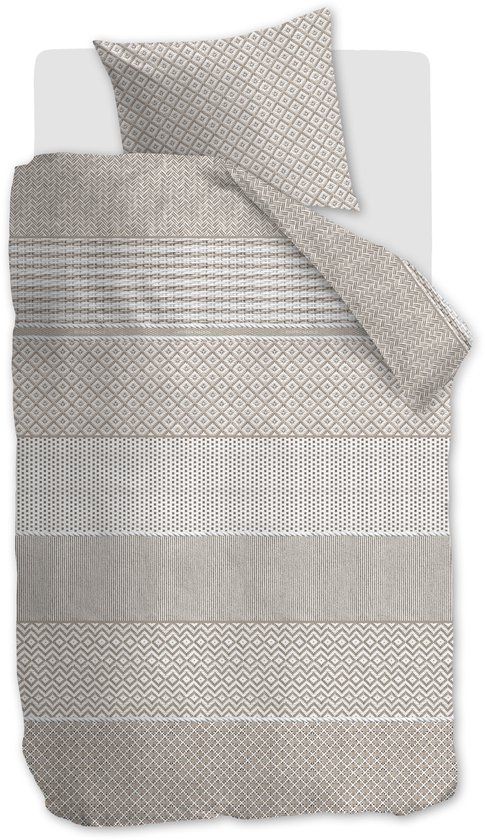Riviera Maison Rivièra Maison Francesco dekbedovertrek - Eenpersoons - 140 x 200/220 cm - Zand