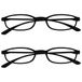 Opulize Fly 2 Stuks Zak Formaat Super Licht Leesbril Mat Zwart Mannen Vrouwen RR67-1 +2,00