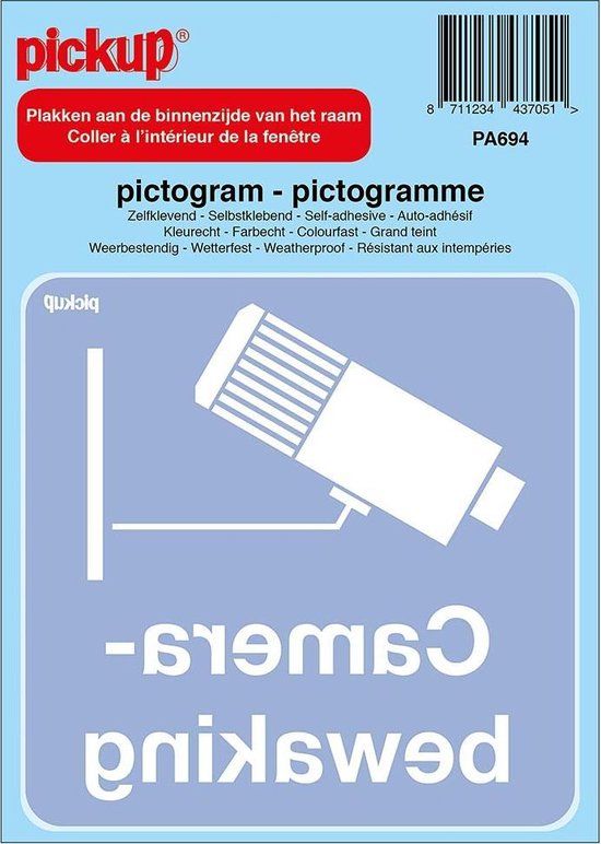 Pickup Pictogram Camerabewaking - 10x10 cm - Kunststof