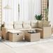 Maison Exclusive - Ensemble de meubles de jardin 7 pièces avec canapé et coussins, beige, en polyrotin