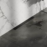Brauer Douchegoot met Standaard Rooster en Flens Voor Wandmontage - 50 cm - Zwart