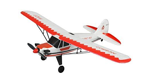 AMEWI 24107 Piper J-3 Cup rood/wit, RC vliegtuig, afstandsbediening, 3 kanalen, RTF, Gyro, Mode 2