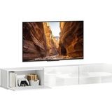 Support mural pour TV avec 3 tiroirs, grand espace de rangement, 180 cm, blanc