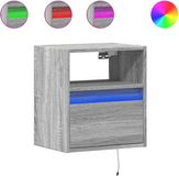 vidaXL Meuble TV mural avec LED, 2 pièces, 41x31x45 cm, gris chêne sonoma