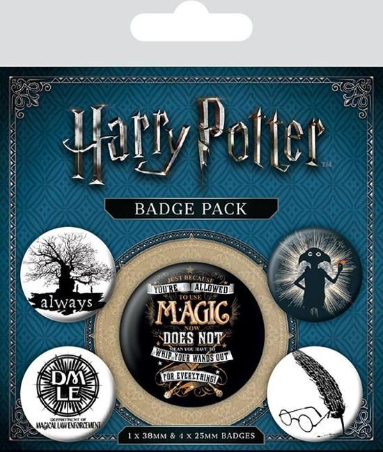 HARRY POTTER 5 Pack Badges symbols - 5050293805672