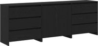 vidaXL Dressoir Zwart Bewerkt Hout 70 x 41 x 75 cm