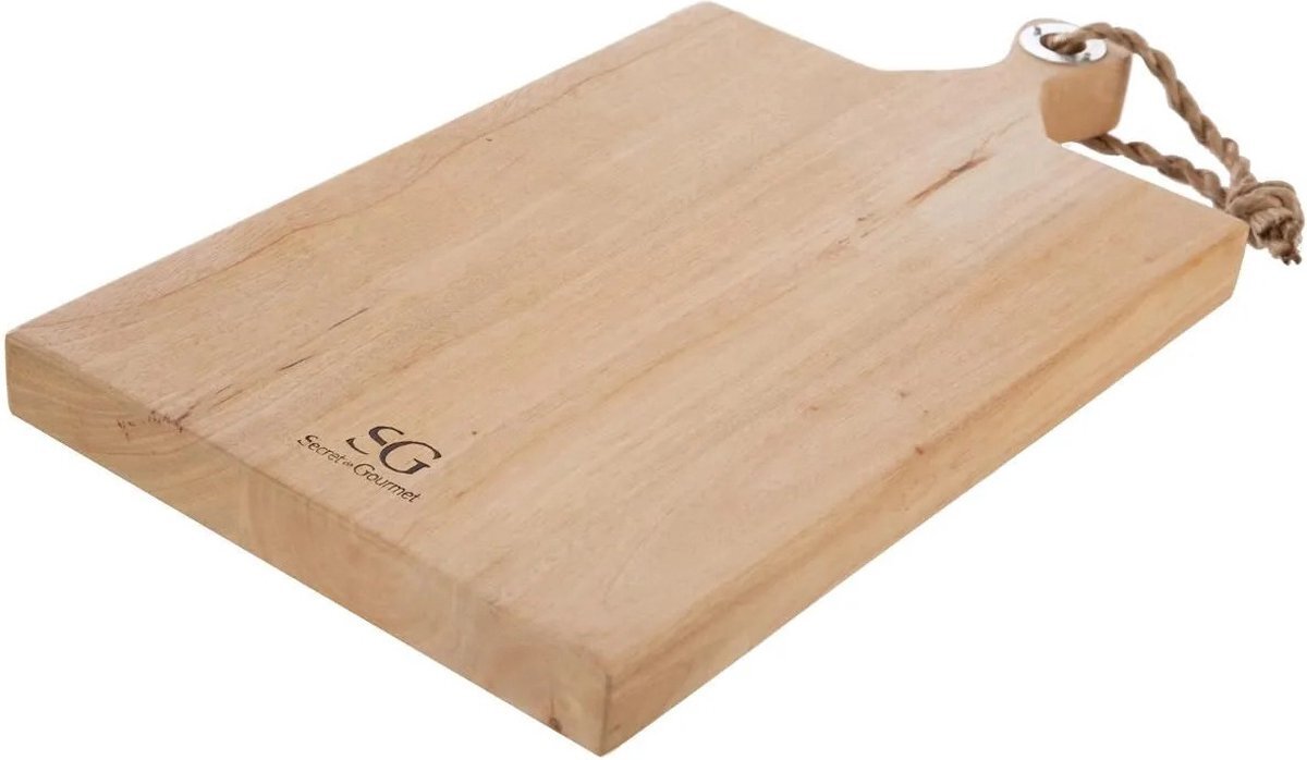 Secret de Gourmet Snijplank met handvat 48 x 26 cm van mango hout - Serveerplank - Broodplank