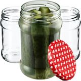 KADAX Kleine inmaakpotten, 315 ml, diameter 66 mm, potten voor honing, jampotten met deksel, luchtdichte, ronde potten (10 stuks, hart)