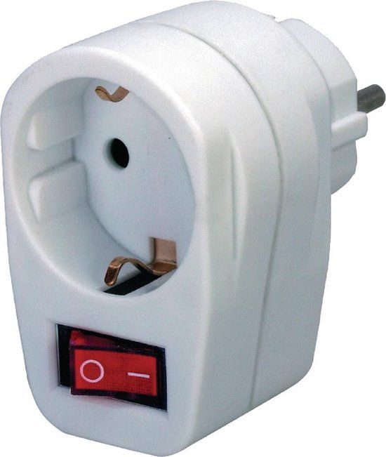 Brennenstuhl Adapterstekker geaard 1+ schakelaar - Wit