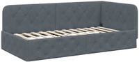 vidaXL Cadre de lit d'angle en velours gris foncé 100 x 200 cm