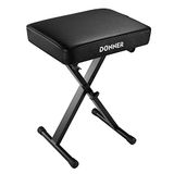 Donner Thicken Piano Kruk Toetsenbord Bench Verstelbare, hoge dichtheid Sponzen Antislip Ontwerp X-Style Bank, Zwart