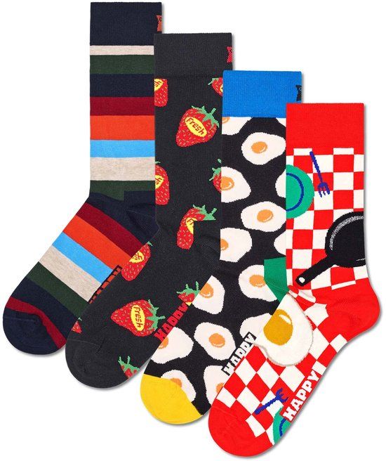Happy Socks 4-Pack Food Socks Gift Set Dames Sokken Rood 36-40