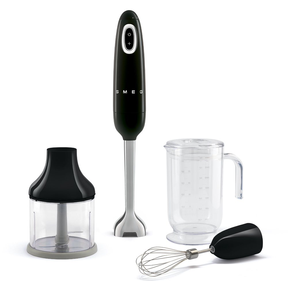 SMEG HBF03BLEU - Staafmixer - Zwart - 700W - Met accessoires