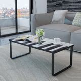 Maison Exclusive - Table basse avec plateau en verre et imprimé piano